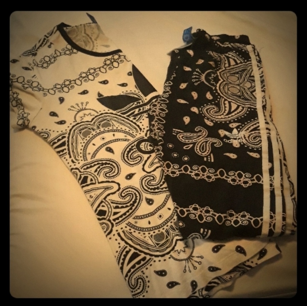 Adidas tights with matching soft tee